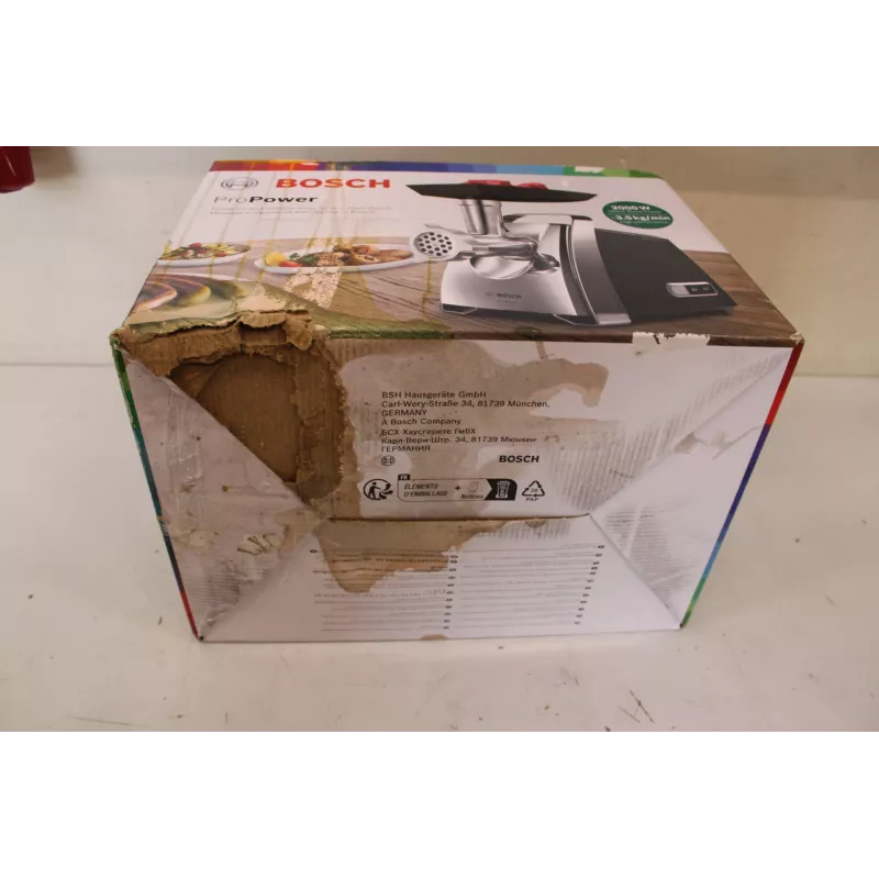 Fleischwolf Bosch MFW67440 ProPower — 2000 W, 1 Geschwindigkeit, 3,5 kg/min, schwarz (beschädigte Verpackung)