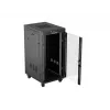 Netzwerkschrank LANBERG 19 Zoll 24HE 600x800 mm schwarz mit Glastür und LCD-Ausschnitt (flach Pack) v2