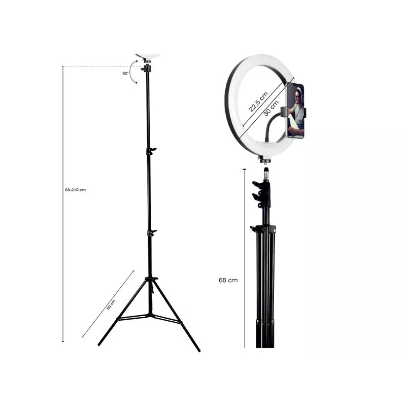 TRACER RING 30cm Ringlicht mit Stativ 210cm