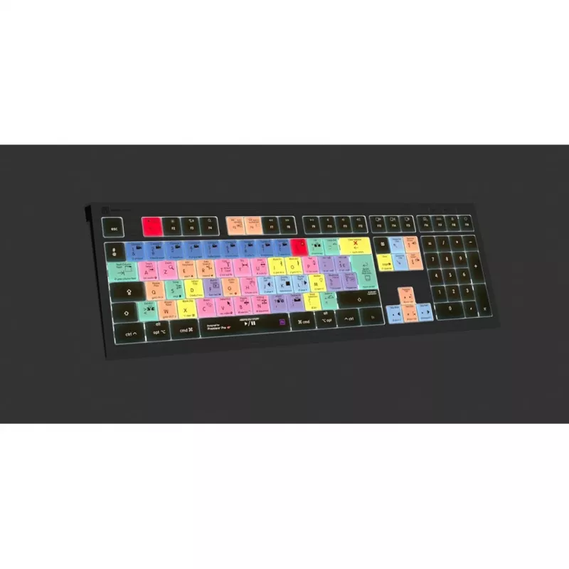 Logickeyboard Adobe Premiere Pro CC ASTRA 2 hintergrundbeleuchtete Tastatur Mac Französisch (LKB-PPROCC-A2M-FR)