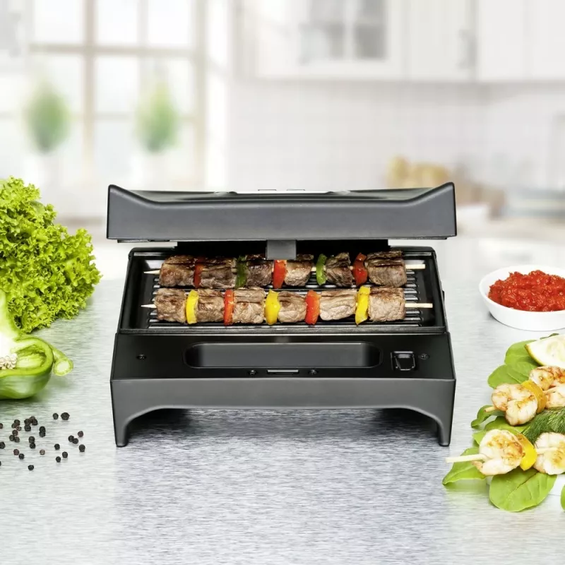 Sandwichmaker Rommelsbacher SWG 700 – kompakter 3-in-1 elektrischer Grill mit 3 Wechselplatten (Sandwich, belgische Waffel, Grill), Edelstahlakzenten