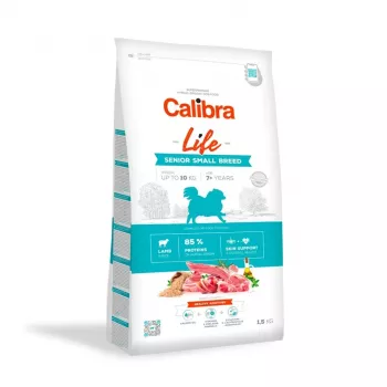 Trockenfutter für Hunde Calibra Dog Life Senior Small Breed Lamm 1,5 kg — Seniorenrezeptur für kleine Hunde, 24 % Protein, 14 % Fett