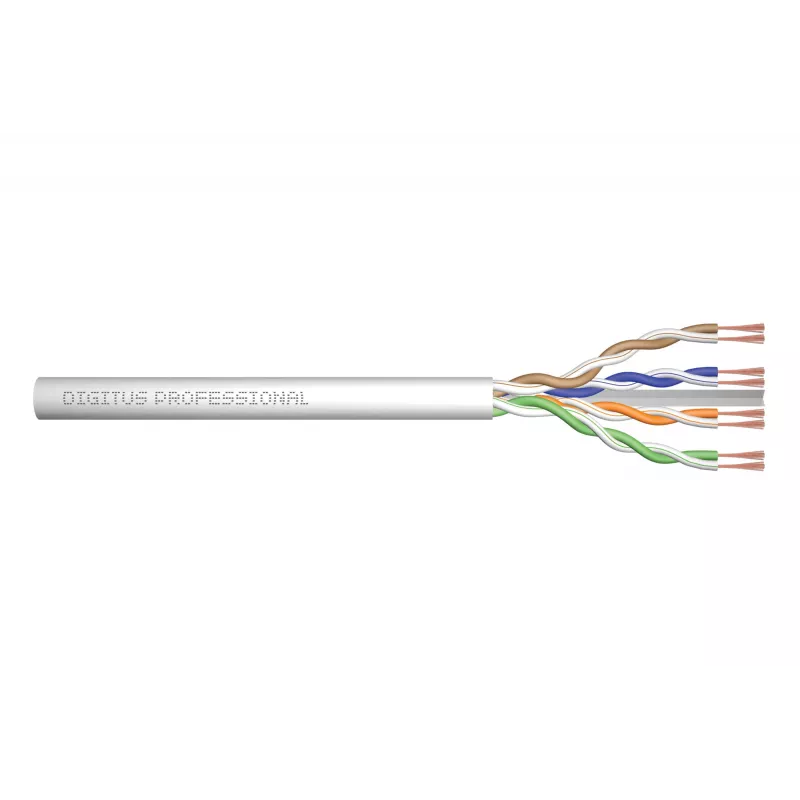 Netzwerkkabel Digitus CAT 6A U/UTP Twisted-Pair-Patchkabel lose 100 m Grau