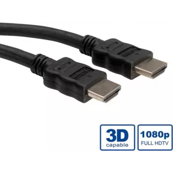 ROLINE HDMI High Speed-Kabel mit Ethernet - HDMI-Kabel - HDMI (M) auf HDMI (M) - 7,5 m - Geschirmt - Schwarz (11.04.5544)