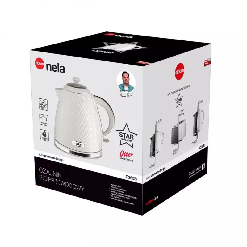 ELDOM C265B NELA Wasserkocher 1,7 L 2000 W Weiß