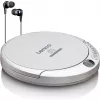 Lenco CD-201SI Tragbarer CD-Player mit Hörbuch- und Ladefunktion, silber