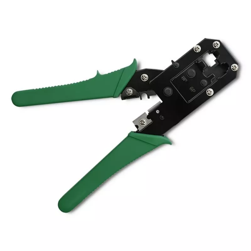 Crimp- und Schneidwerkzeug QOLTEC 54381 — Crimpzange für modulare Netzwerkstecker und Kabelschneider