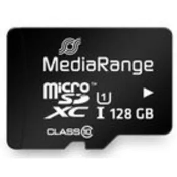MediaRange MR945 - Flash-Speicherkarte (microSDXC mit SD-Adapter) - 128 GB - UHS-I / Class10 - microSDXC - Schwarz (MR945)