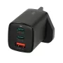 iBOX C-65 Schwarz, universelles GaN-65-W-Ladegerät mit UK-Stecker