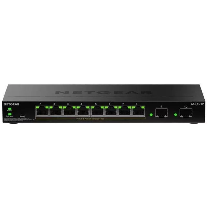 NETGEAR GS310TPv2 Managed L2/L3 Gigabit Ethernet (10/100/1000) Power over Ethernet (PoE) Desktop Schwarz