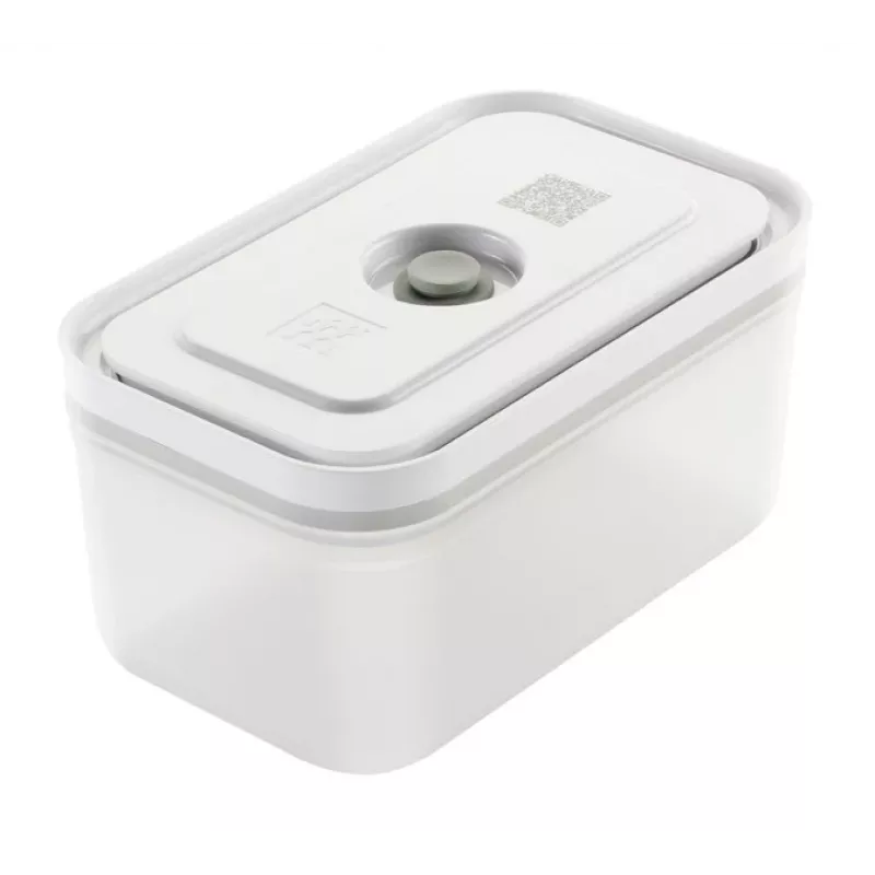 Vakuumierbox ZWILLING 36807-007-0, rechteckiger Kunststoff-Lebensmittelbehälter, 1,1 l & 2,3 l, luftdicht verschließbarer Deckel, abnehmbar, durchscheinend weiß