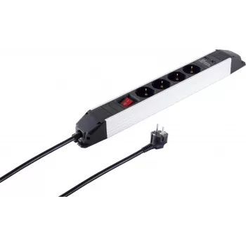 Steckdosenleiste ShiverPeaks S/CONN 4-fach mit USB-Anschlüssen, kompakte Netzleiste mit 4 Steckdosen und integrierter USB-Ladefunktion