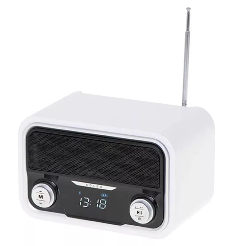 Tragbares Radio Adler AD 1185 – FM, Bluetooth 4.0, MP3, SD-Karte, AUX, 1800 mAh Akku, LCD-Anzeige, Micro-USB-Ladung