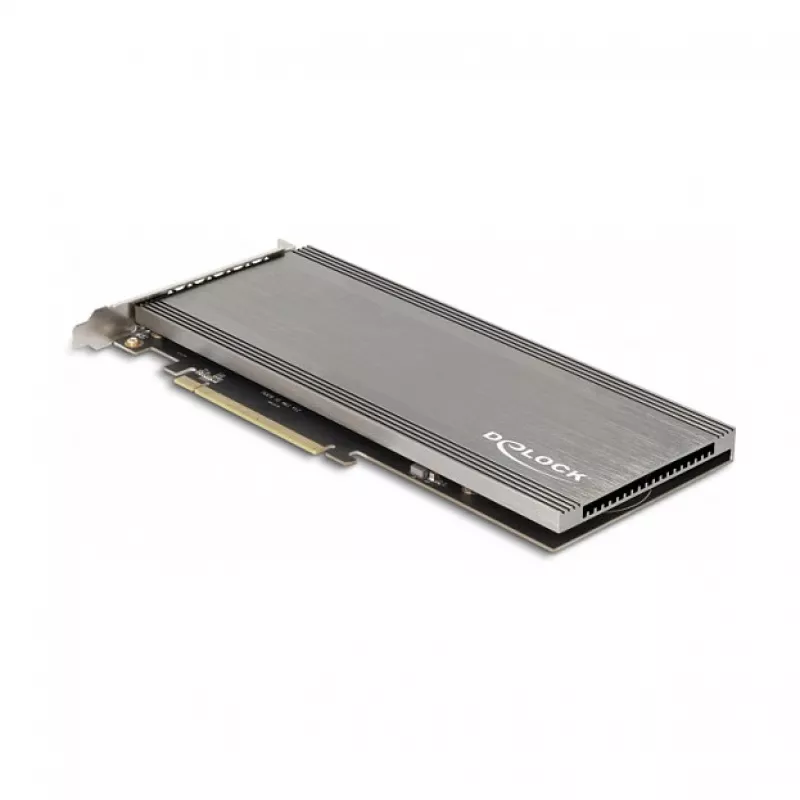 DeLOCK PCI Express 4.0 x16 Karte auf 4 x interne NVMe M.2 Key M mit Kühlkörper und Lüfter