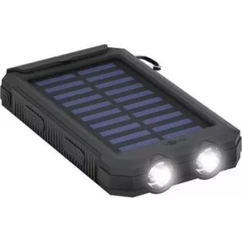 Wentronic goobay Outdoor PowerBank 8,0 - Solar-Powerbank - Li-Pol - 8000 mAh - 29,6 Wh - 2 A - 2 Ausgangsports (2 x USB) - am Kabel: Micro-USB - Schwarz (49216)