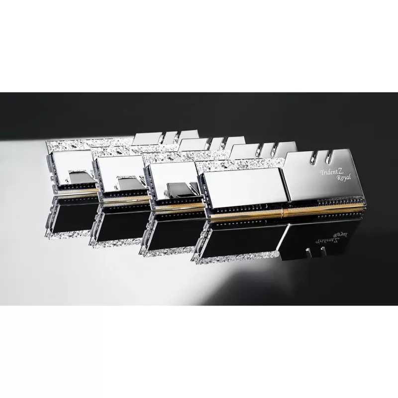 DIMM 64 GB DDR4-3600 (4x 16 GB) Quad-Kit, Speicher Silber, F4-3600C16Q-64GTRSC, Trident Z Royal, INTEL XMP