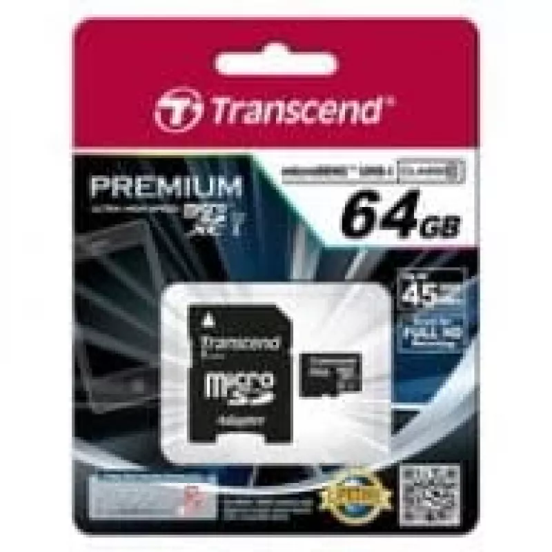 Flash-Speicher Transcend 64 GB MicroSDXC UHS-I TS64GUSDU1
