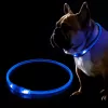 LED-Halsband KABB Blau für Hunde und Katzen – wiederaufladbar, verstellbares Sicherheitshalsband mit Beleuchtung
