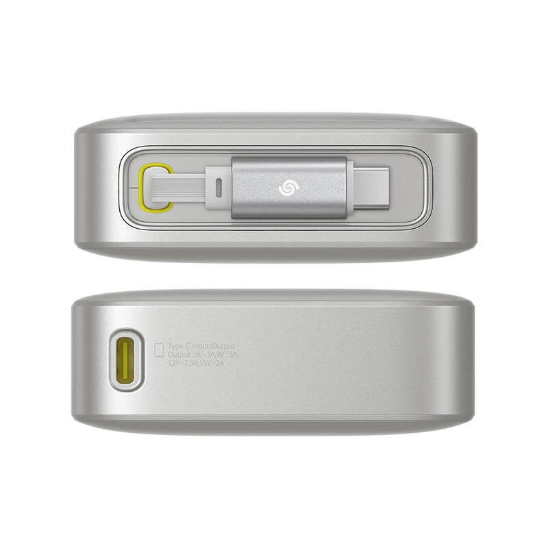 Powerbank Baseus OS Free2Pull 10000mAh 30W +Kabel (grau)
