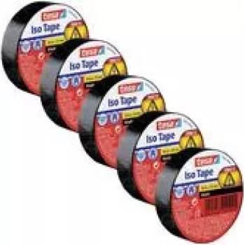 Isolierband - Set Iso Tape 15 mm x 10 m 5 Rollen Schwarz (56192-00502-23)