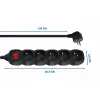 Power Extension Esperanza ELK214K 1.5 m Kabel 5 Type E outlets Indoor Schwarz