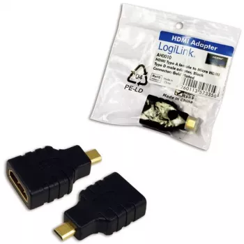 HDMI-Gender-Changer HDMI D auf HDMI A LogiLink AH0010 Schwarz