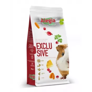 Trockenfutter für Meerschweinchen Alegia Exclusive 700 g – Gemüsegeschmack, getreidefrei, zuckerfrei, glutenfrei