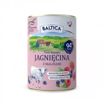 BALTICA regionale Aromen Lamm mit Himbeeren - Nassfutter für Hunde - 400g