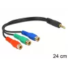 Audiokabel DeLOCK 62499 0,24 m 3,5 mm auf 3 x RCA Schwarz