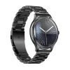 Smartwatch Colmi L28 mit schwarzem Gehäuse und schwarzem Edelstahlarmband