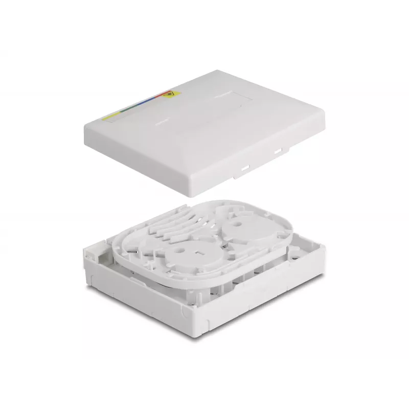 DeLOCK Glasfaser-Anschlussdose FTTH Wandmontage 4 x SC Simplex LC Duplex weiß
