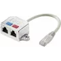Renkforce RJ45 Netzwerk T-Adapter CAT 6 [2x RJ45-Buchse - 1x RJ45-Stecker] 15,00 cm Metall (RF-4538138)
