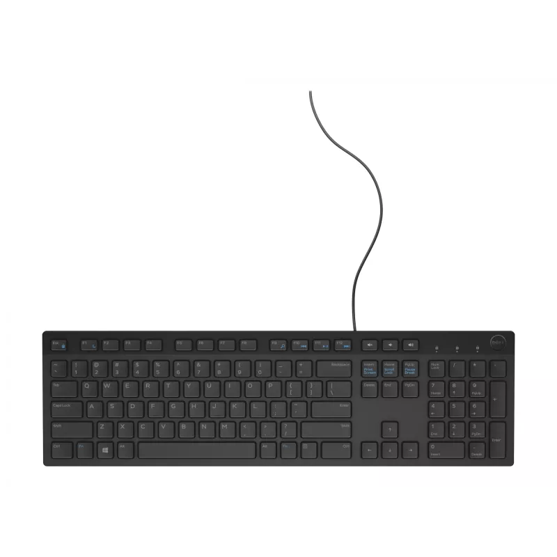 Kabelgebundene Full-Size-Tastatur Dell KB216 — QWERTY Nordic-Layout, schwarz, USB