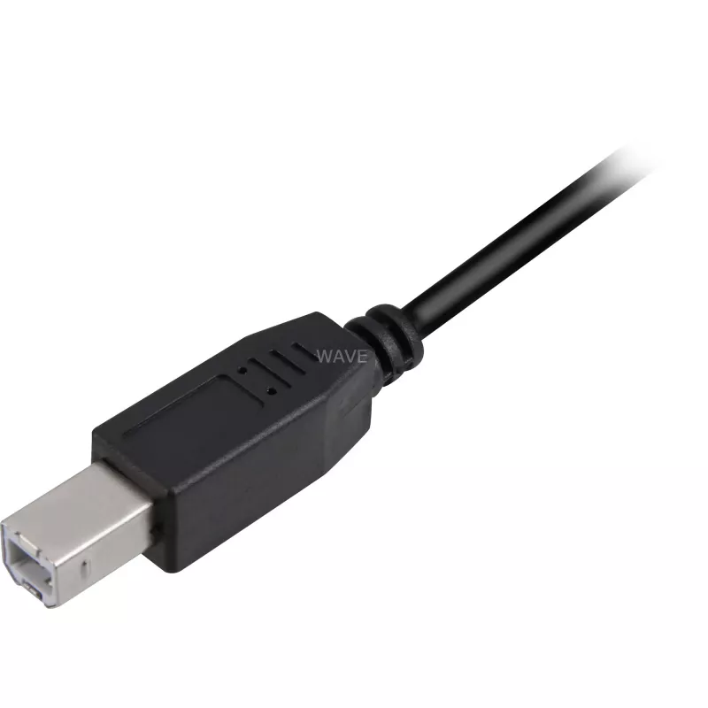 USB 2.0 Kabel, USB-A Stecker > USB-B Stecker (schwarz, 3,0 Meter)