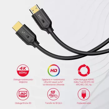 UNITEK C11079BK-15M HDMI-Kabel HDMI Typ A (Standard) Schwarz