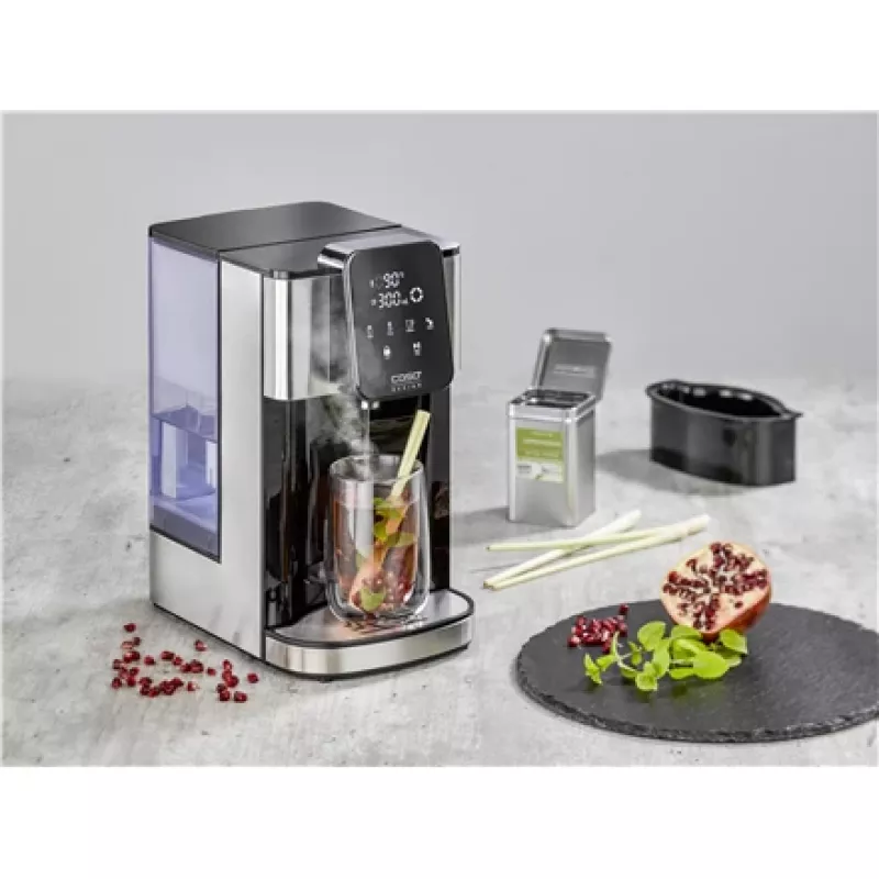 Elektrischer Wasserkocher Caso Turbo Heißwasserspender HW 1660 — 4 L, 2600 W, schwarz/Edelstahl