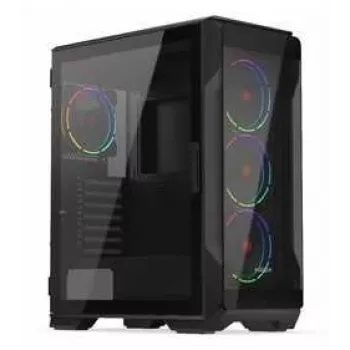 PC-Gehäuse KRUX HEKO KRXD001 ATX Mid Tower, Hartglas, RGB, unterstützt ATX, GPU bis 34 cm, CPU-Kühler 165 mm