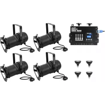 EUROLITE 20000696 dim2warm EDX-4 DMX RDM LED-Dimmerpack für PAR-30-Spot-Steuerung