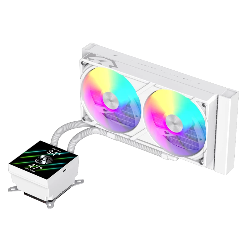Gamemax CPU-Flüssigkeitskühler | GLACIER 240 LCD WH | Intel, AMD