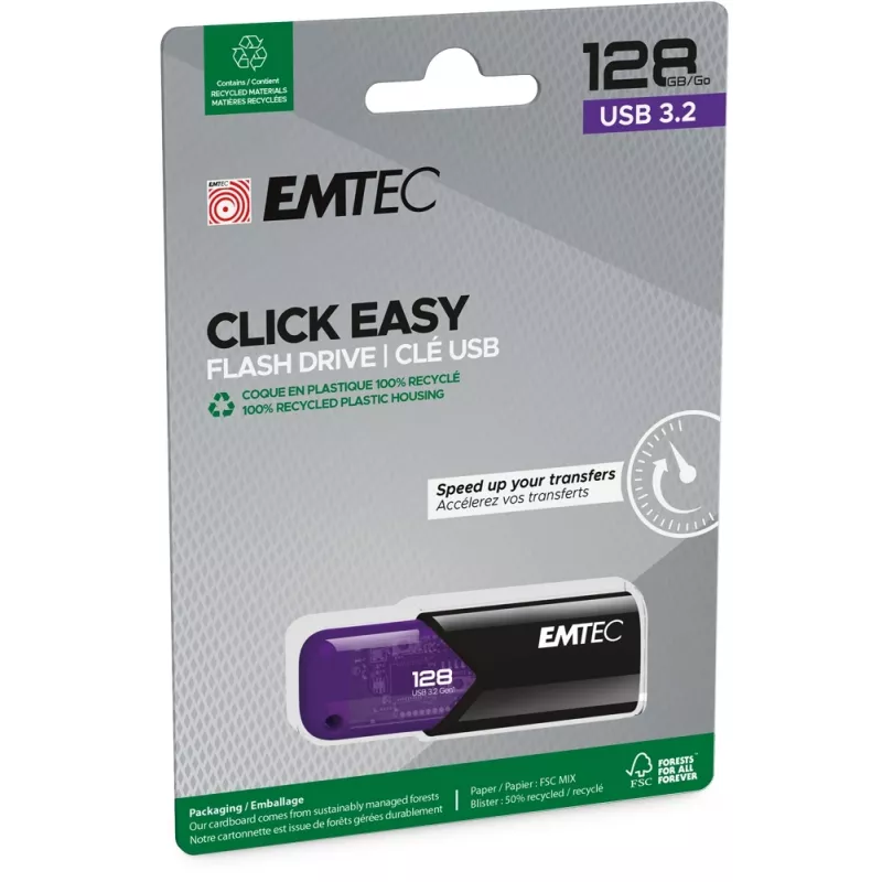 USB-Flash-Laufwerk Emtec 128 GB USB Typ-A 3.2 Gen 1 Click Easy