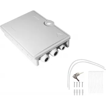 Netzwerkkabel Helos FTTH-Hausanschlussbox 372088 LC/QD SC/DX 24 Fasern