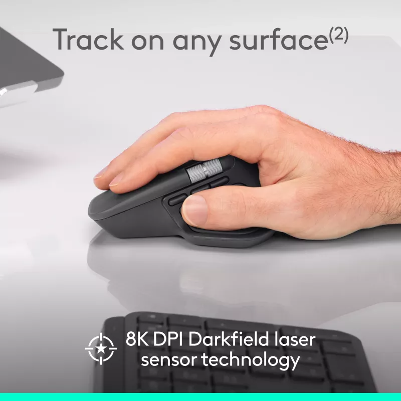 Logitech Logitech MX Master 4 for Business Maus – Kabellos + Bluetooth, 8000 DPI, Graphit | Logitech