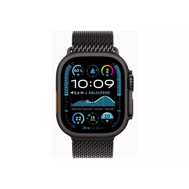 Apple Watch Ultra 2 GPS + Cellular 49mm Black Titanium Case with Black Titanium Milanese Loop - M