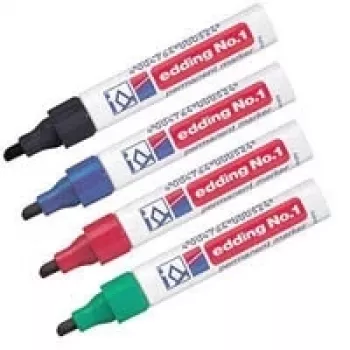 Permanentmarker Edding 10 Nr. 1, Spitze 1,0–5,0 mm, sortierte Farben