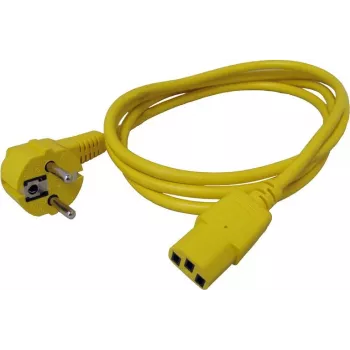 ROLINE - Netzkabel - CEE 7/7 (M) abgewinkelt zu IEC 60320 C13 gerade - AC 250 V - 10 A - 1,8 m - Gelb - Deutschland (19.08.1011)