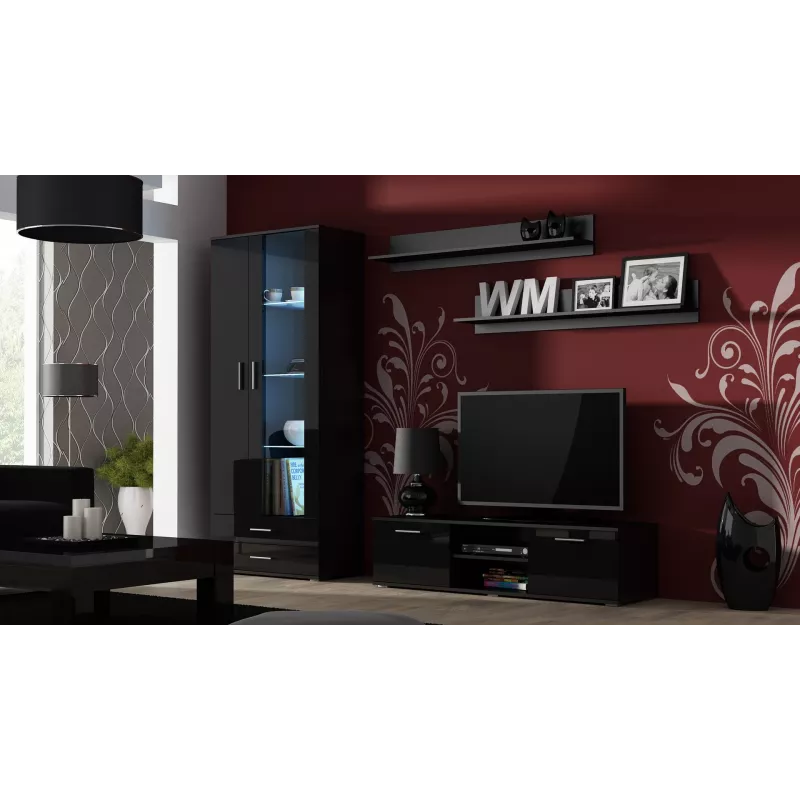 Cama TV-Ständer SOHO 140 schwarz/schwarz glänzend