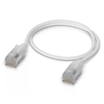 Netzwerk-Patchkabel UBIQUITI UACC-CABLE-PATCH-EL-C6A-1M-W — Cat6a, 1 m, RJ-45, transluzent weiß