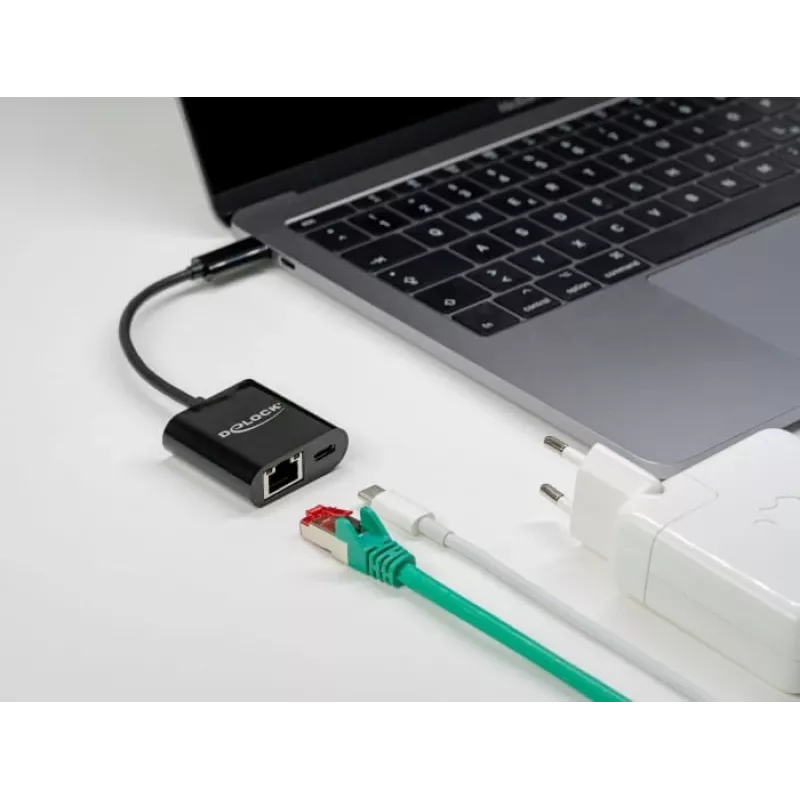 USB Typ-C-Adapter DeLOCK 66644 Gigabit LAN Power Delivery