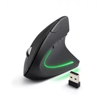 Kabellose Maus ESPERANZA EM133 — ergonomisch für Rechtshänder, 1600 DPI, 6 Tasten, 2,4 GHz USB Nano-Empfänger, 10 m Reichweite, schwarz