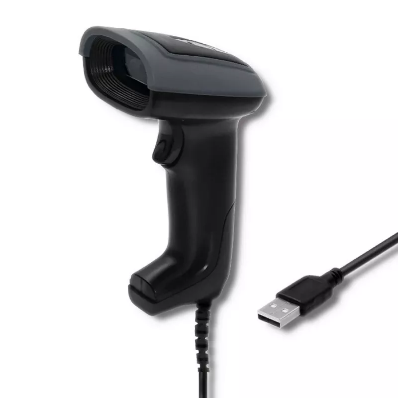Hand-Barcodeleser QOLTEC 50863 — 1D/2D-Scanner, USB kabelgebunden, LED-Sensor, Schwarz, 5V, 1,8 m Kabel